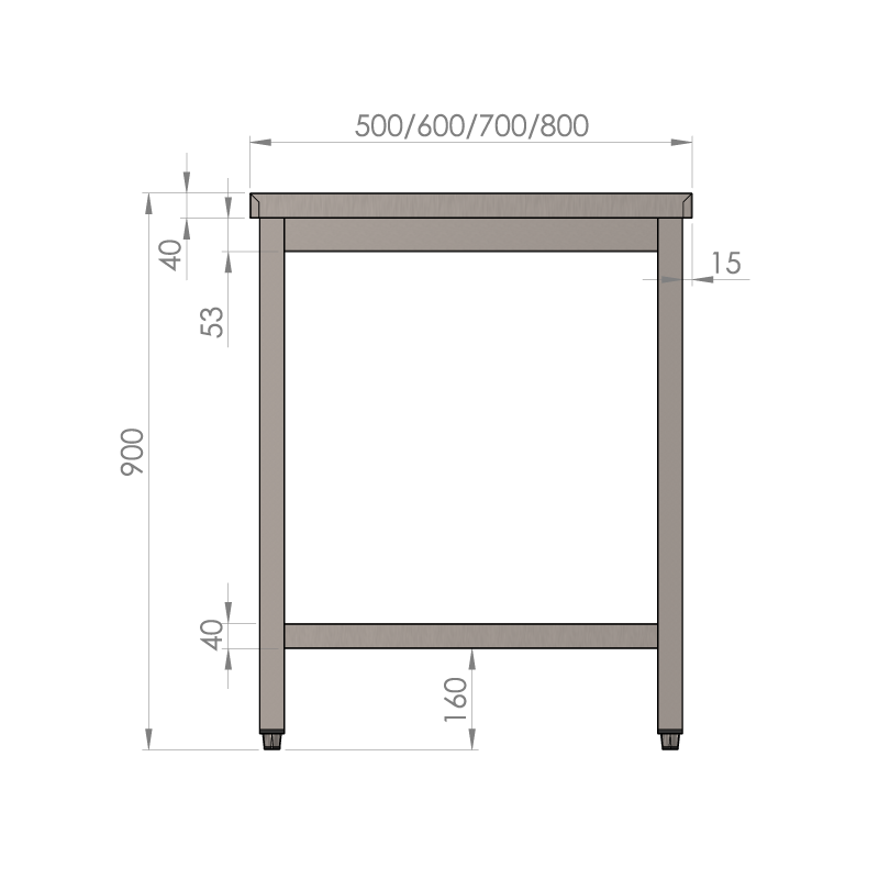 Arbeitstisch 1000 x 600 x H 900 mm AT/1061+WA Arbeitstische