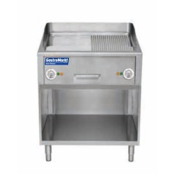 Burger-Bratplatte hartverchromt 1/2 gerillt LOBE-39 Standgrill