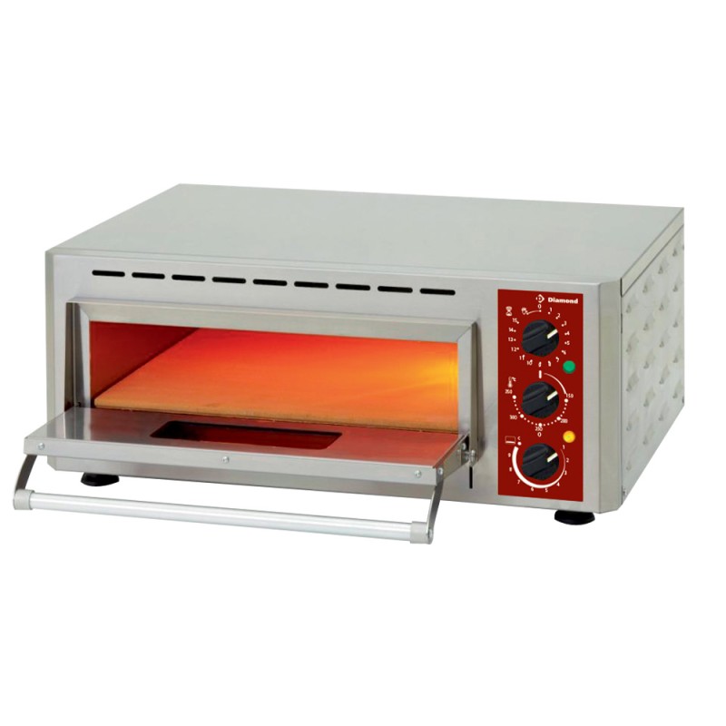 Mini Pizzaofen mit 1 Backkammer 430x430xh100 mm PIZZA-QUICK-43 Pizzaöfen