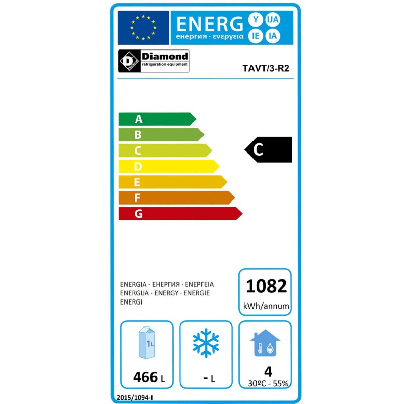 Getränkekühlung mit 3 Glasüren +1°/+8°C TAVT-3G-R2 Getränkekühlung