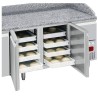 Pizzatisch mit 2 Türen und 9x GN 1/4 Kühlaufsatz TP261-P9-SX198G-PP9 Pizzakühltisch