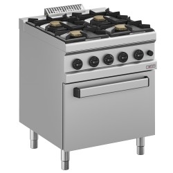 Gasherd mit 4 high-power Brenern auf Gasbackofen PROMO-130 SONDERAKTION Kochen