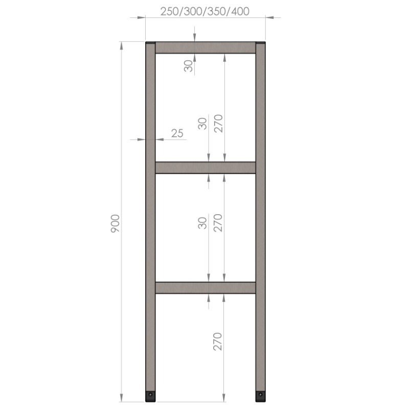 Chefregal/Aufsatzregal 1000 x 300 x H 900 mm CR/10303 Aufsatzborde