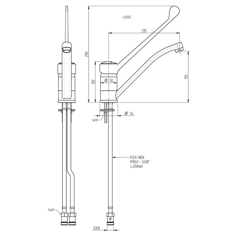 Mischbatterie mit Hebel CW2002-MT Wasserarmaturen