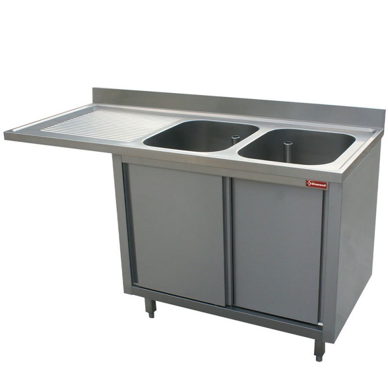 Spülschrank für Untertischspülmaschine - B 1600 mm L1621VS-AS-D Spültische/-schränke