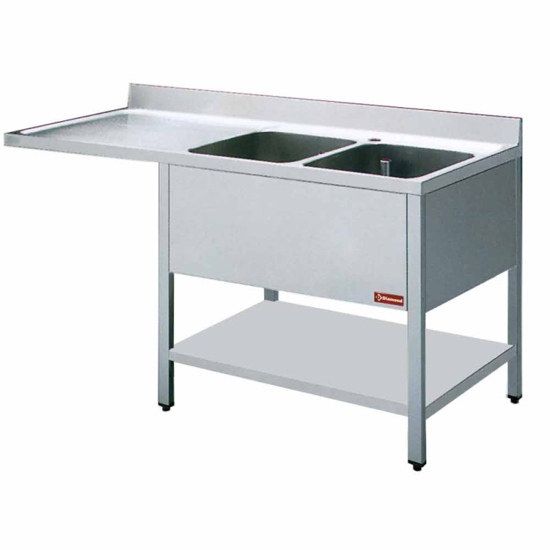 Spültisch für Untertischspülmaschine - B 1600 mm L1621VS-D Spültische/-schränke