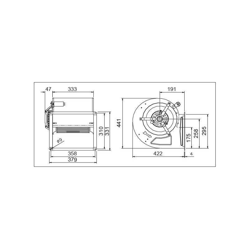 Doppelkiemen-Zentrifugalventilator 10/10/9 VENT10/10/9 Ventilatoren