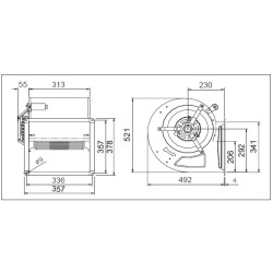 Doppelkiemen-Zentrifugalventilator 12/9/9 VENT12/9/9 Ventilatoren