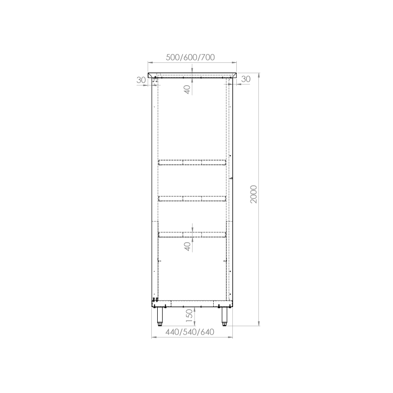 Hochschrank 2000 x 600 x H 2000 mm WSS/206 Hochschränke