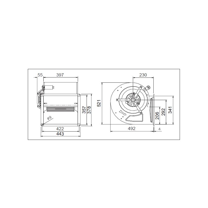 Doppelkiemen-Zentrifugalventilator 12/12/9 VENT-B12/12/9 Ventilatoren