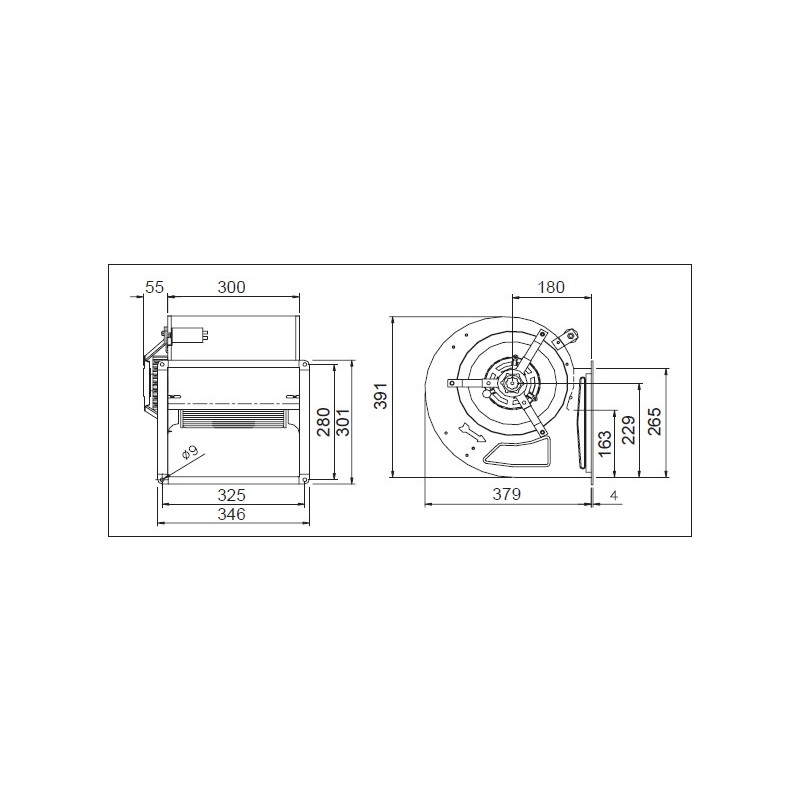 Doppelkiemen-Zentrifugalventilator 9/9/9 VENT-B9/9/9 Ventilatoren