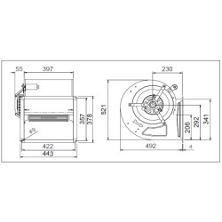 Doppelkiemen-Zentrifugalventilator 12/9/9 VENT-B12/9/9 Ventilatoren