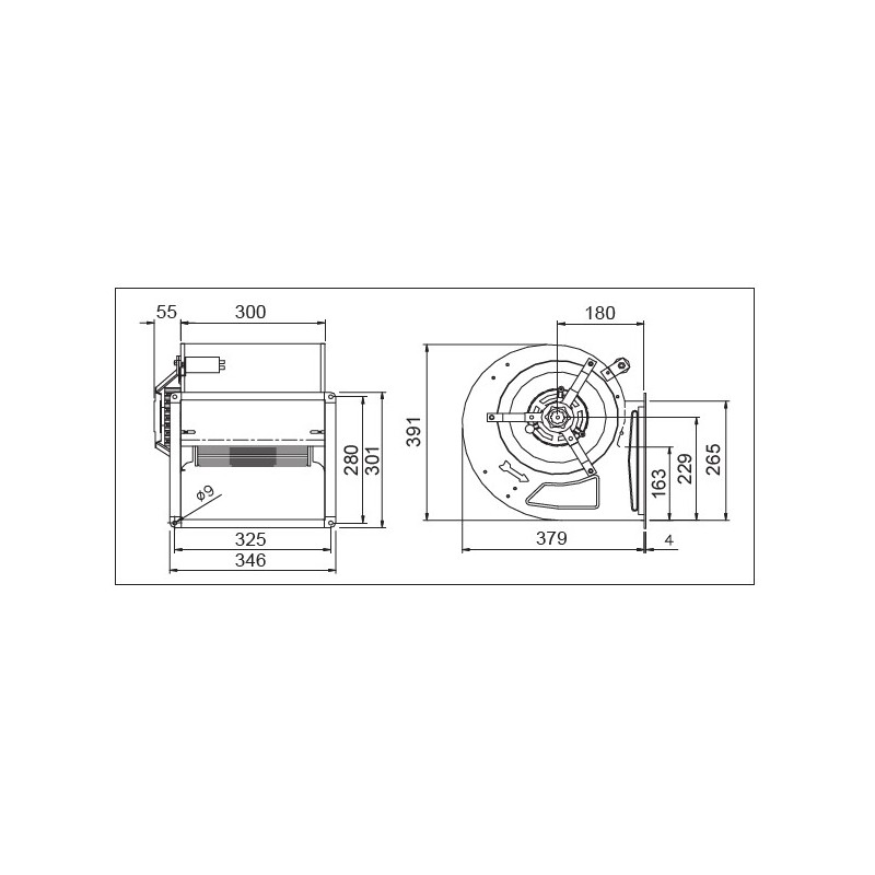 Doppelkiemen-Zentrifugalventilator 9/9/14 VENT-B9/9/14 Ventilatoren