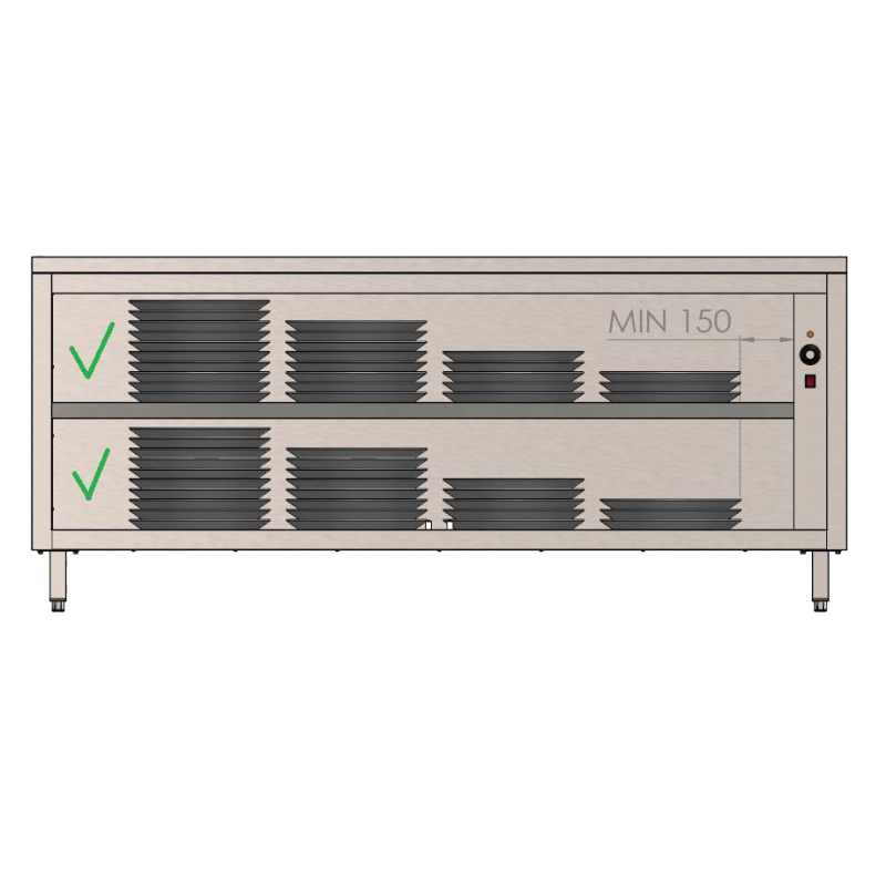 Wärmeschrank 1800 x 700 x H 900 mm WS-S/187+WA Wärmeschränke